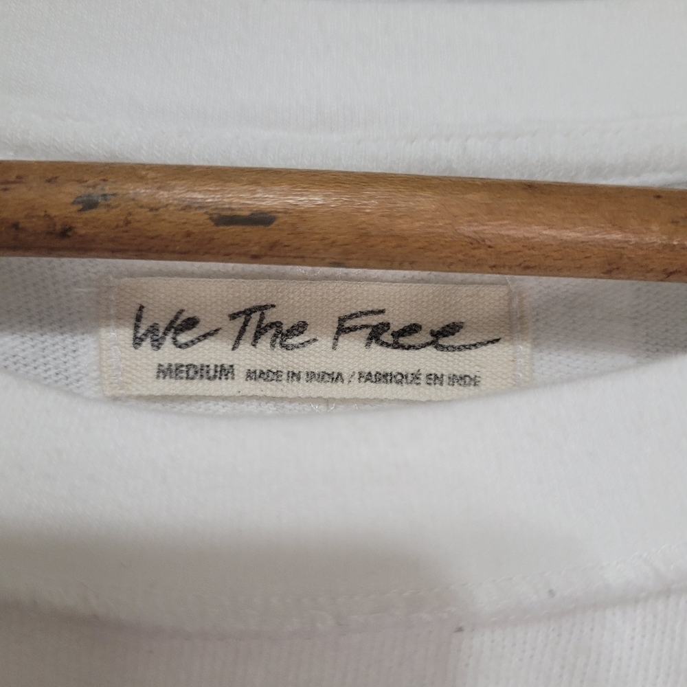 We The Free Cutout Boxy Cotton T-Shirt White Women's Size M - Picture 7 of 13